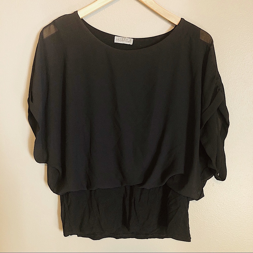 Scoop neck double layer blouse XL